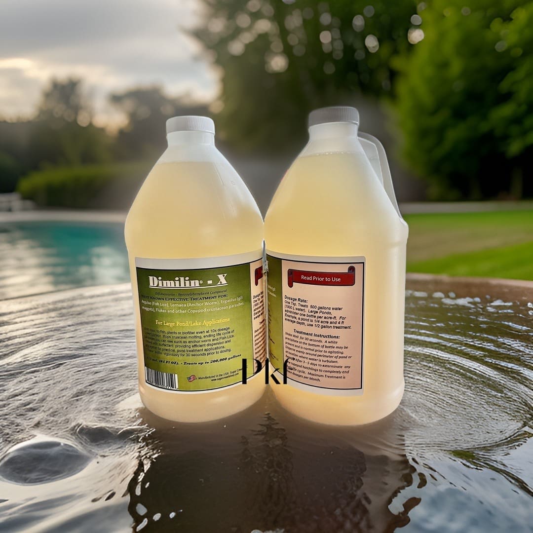Half Gallon Dimilin-X Koi & Goldfish Treatment: Effective Parasite ...